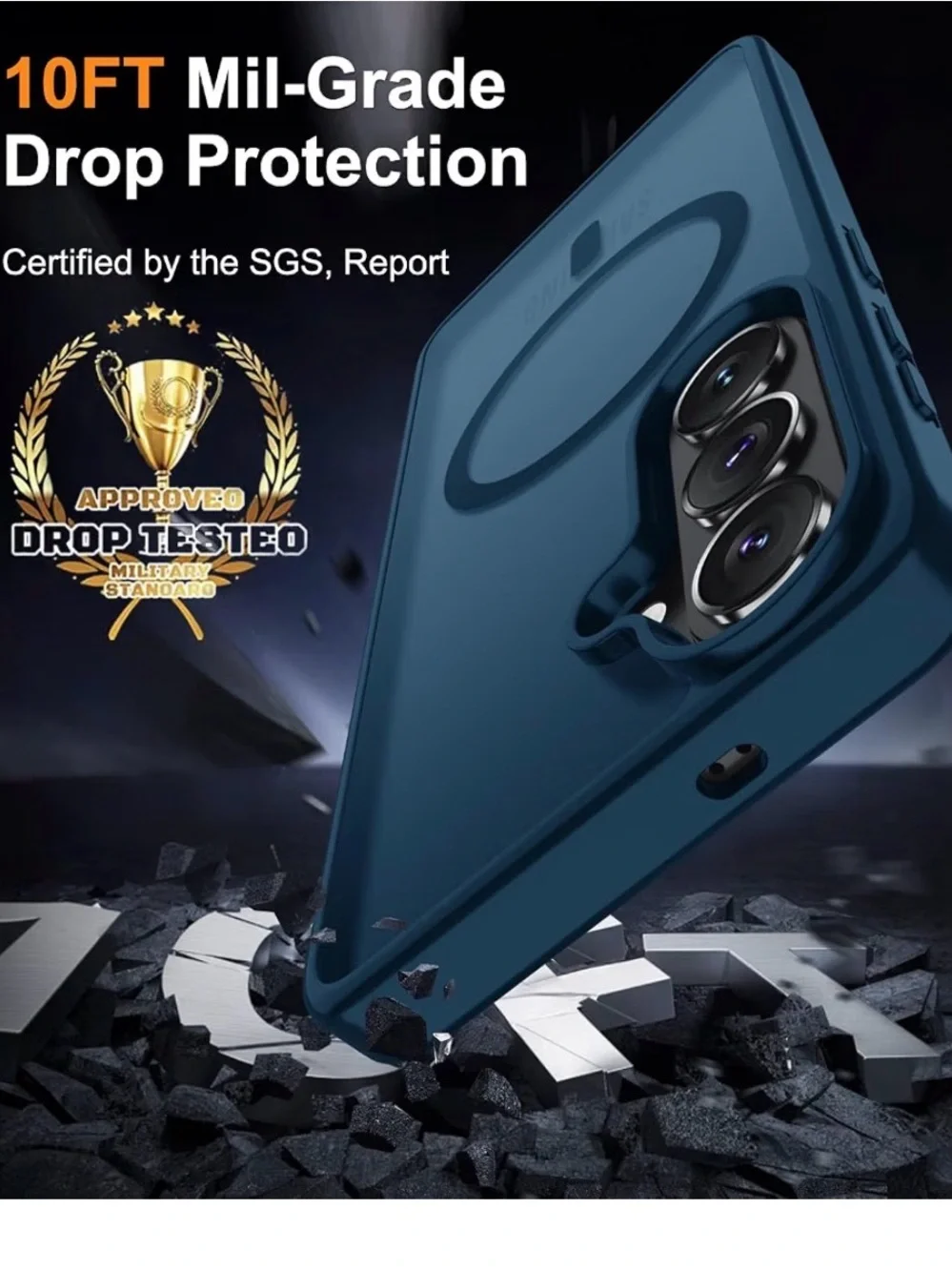 📱Samsung Magnetic Slim Case for Galaxy S26 Ultra/S25 Ultra-Navy Blue + screen P